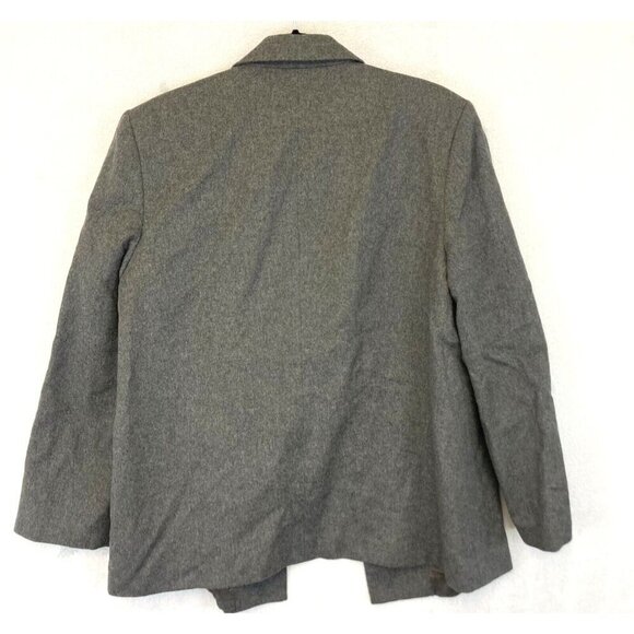 Valerie Stevens Wool & Cashmere Blazer Jacket Womens Size 12 Open Front Gray - Picture 2 of 11